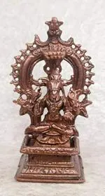 Searchers paradise Copper Idols of god Lord Hayagriva , 100 Grams ,3.3 inches, Patina Antique Finish , Pack of 2 Piece