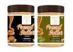 GOLDLION 100% Natural Creamy+ Elaichi Crunchy Peanut Butter 1Kg| Combo Pack (500gm of each)
