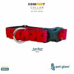 Pet Glam-Anchor Red -Dog Collar for Puppies Beagles Shish tzu Lhasa Apso Labrador GSD Golden Retriever Boxers -Soft Collars for puppies and large dogs