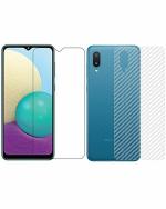 GADGETRONICS Samsung A02 Transparent Carbon Fiber Scratch Resistant Screen Protector and Skin Sticker