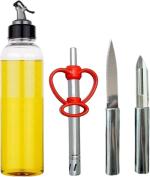 Niyara Enterprise Premium quality kitchen tool set 1000 ml Oil bottle, Gas stove lighter,Knife and Peeler set Kitchen Tool Set (Multicolor)