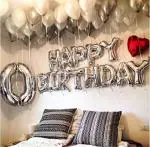RG Accessories Silver Foil Solid Happy Birthday Balloon