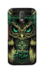 Tweakymod Printed Evil Owl Back Cover for MOTO G4 PLUS