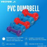 Vector X Men And Women Blue Pvc 8Kgs Dumbbells (8 Kg)