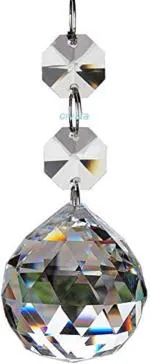 CRYSTA WORLD CHANDELIER 20 Pcs Maple 30 mm Balls Style Crystal Beads Drop Pendants Chandelier Curtain Lamp Chain Prisms for Wedding Party Centerpieces Decoration ,Colour-Clear White