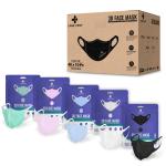 Care View 3 Dimensional Disposable Face Mask Pouch, Multicolor,with Incredibly Soft Spandex Non Woven Fabric Ear loop (Black,Blue,Green,White, Pink, PACK OF 200)