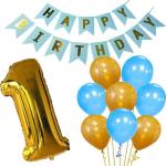 FANEX Baby Birthday Latex Banner, Number and Metallic Balloons Set (Set of 52)