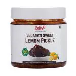 Delight Foods Gujarati Sweet Lemon Pickle 350gm|Indian Preserve, Chutney, UppinKai, Chakna