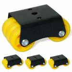 Caneuf 6 wheel FIX Roller Caster For Rolling Bed,Sofa,Table,Counter Heavy Furniture Load capacity upto 700-800 kg, 60mm wheel Size (4,Yellow Jumboo Fix)