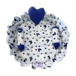 Babysparsh Cotton Baby Bed Sized Bedding Set (Blue and White)