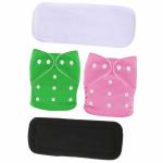 BADAL KIDZ E Premium Quaility Baby Cloth Diapers and Wet Free Insert Pads | 2 Cloth Diapers and 2 Insert Pad| Color- White, Black, Green and Pink | Size-M
