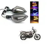 KOZDIKO 4 Pcs D Shaped Bike 9 LED Turn Signal Lights Blinker Front & Rear Side Indicator Light For Honda CB Shine