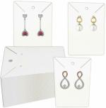Cvanu Handmade Tag Kraft Paper Jewellery Display Card for Earring-Necklace(50pc)_c6 Non-Adhesive Paper Label (White)