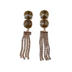 Priyansh Enterprise Handmade Gold Crystal Ad Earrings For Parties, Festivals For Women
