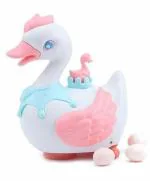 WIFI COLLECTION Electric Walking Swan Duck Laying Eggs Toy with Lights Sound Music for Kids Boys Girls Musical Easter Swan Toys with Light Easter Toy Gift (Color May Vary)