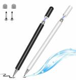 WHITECHERRY Aluminium Fine Point with Spare Disk for Touch Screens Devices 2-in-1 Capacitive Stylus Pen I Compatible with iPad/iPhone/Android/Tablets Combo (Set of 2)