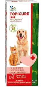 Natural Remedies Topicure Pet Wound Healing Spray for Dogs and Cats of All Breeds, 75ml (Pack of 4)