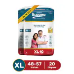 ELDURO Premium Range Unisex Adult Open Tape Diaper ( X-Large| 20 Diaper) (Pack of 2)