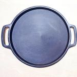 TAMIL NADU SHOPPIN Pre-Seasoned Cast Iron Naturals Super Smooth Double Handle Dosa Tawa (Black; 14 Inch)