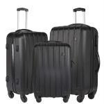 Nasher Miles Black Polycarbonate Zurich Hard Sided Trolley Bag (Set of 3) 55cm,65cm,75cm each