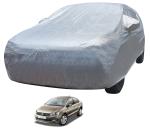 MOCKHE Car Body Cover Compatible with Volkswagen Vento with Mirror Pockets, Triple Stitched, Water Resistant Car Cover, Metallic Silver