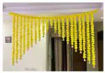 SPHINX Artificial Marigold Fluffy Flowers and Golden/Silver Hangings Grand Entrance/Shamiyana/Mandap Toran/Main gate toran for Decoration - Approx 6X 4ft- (Yellow)