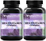 Naturewell Multivitamin Gummies For Men And With Prebiotics, 30 Gummies Each (Pack Of 2)