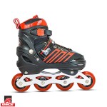 KAMACHI Adjustable Aluminium Body Inline Skates K-1006 (Red, Medium)