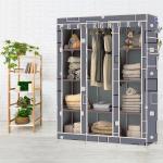 BE MODERN 10 Shelves Awesome box Print Carbon Steel Collapsible Wardrobe (Finish Color -24_GREY, DIY(Do-It-Yourself))