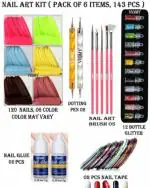 viomy Ultimate Nail Art Set - 120 Color Nails, Glitter, Glue, Brushes & Nail Art Tools