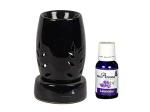 Divine Home Black Ceramic Electric Oil Diffuser with Aroma Oil (Pack Of 2)