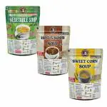 Brewlab Soup Combo of Mix Veg Soup + Hot & Sour Soup + Sweet Corn Soup Powder Mix Instant Premix (Pack of 3, 150 g)