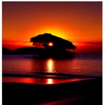 Love Creation A4 Size poster print for creative wall art- crimson-skyline-print-7934( Sticker)