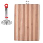 Stainless Steel Potato Potato Masher With Wooden Chopping Board and Multicolour, Pack of 2