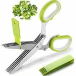 5 Blade Vegetable Scissor Cutter Vegetable Slicer for Kitchen and , MultiColour (pack of 1)