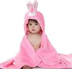 BRANDONN Baby Pink Newborn Hooded Wrapper Baby Blanket 0 - 6 M (82 cm x 80 cm)