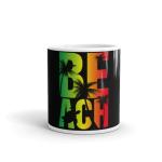 Rish Beach Printed Black Ceramic Coffee Mug, 350 Ml