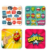 Whats Your Kick Coffee Lover Coffee Keep Me Going Quotes Printed Set of 4 Coaster With Metal Stand