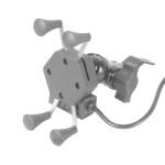 TMRIDE X-Grip Universal Latest VERSON Bike Mobile Holder with USB Charger Port 360 Degree Rotations for All Smartphone, GPS, Navigation, Charging Cradle - Black