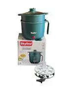 Skyline Multi Cook Kettle VTL 9090 with Steamer & Egg Attachment | 1.5L | Double Layered Body | Wide Mouth | 600W (Green)