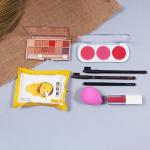 Rose Leaf EyeShadow Palette, 3 in 1 Blusher, Blender,Wet Pipes, 2 pcs Eyebrow Pencil , Kajal Pencil, Lipstick Full Combo for Women|Premium Quality