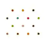 Comet Busters Multicolor Round Bindi With Gold Beads Border (BIN1165) Pack of 1