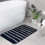 SITTELLA Anti Skid Water Soaking Microfiber Bathroom Door Mat, Water Absorbent mat (35x50cm) (Blue)