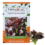 FARMGOKART |5 Gms MIZUNA RED/PURPLE Herb Seeds|for Home Gardening , Farming , Hydroponics and Poly Houses|