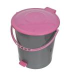 Kuber Industries Grey, Pink Plastic Pedal Dustbin