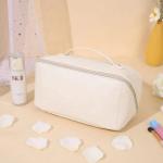 House of Quirk Multi-Layer Makeup Toiletries Bag with Handle and Divider-Beige
