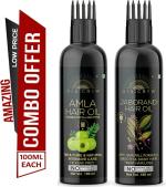 Desi Crew Amla and Jaborandi Oil Cold Pressed for Skin, Body and Hair Care Hair Oil 100 ml Each