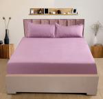 Nendle Pink Cotton Elastic Fitted Bedsheets Queen Size 78x60 Inhces Fits Upto 10 Inches Mattress