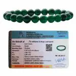DVISHA Traders Certified Natural Green Jade Bracelet Authentic 8mm Unisex Stretchable Healing Crystal Jewelry for Serenity Harmony and Abundance