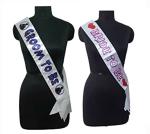 Atpata Funky White Silk Groom To Be Sash, Bride To Be Sash (Pack Of 2)